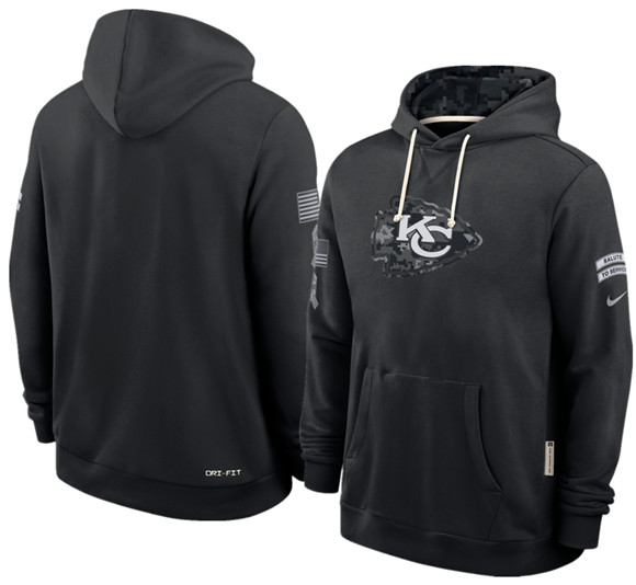 Men's Kansas City Chiefs Black 2026 Salute to Service Sideline Dri-FIT Pullover Hoodie