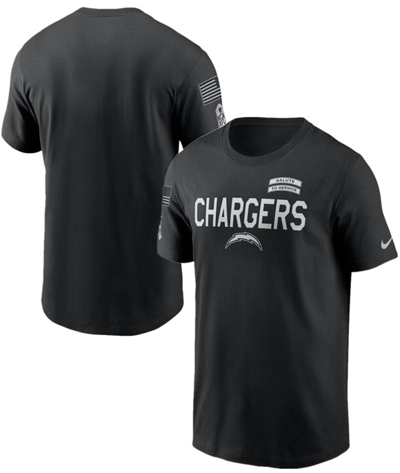 Men's Los Angeles Chargers Black 2026 Salute to Service Sideline Dri-FIT T-Shirt