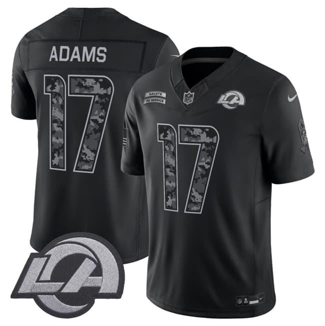 Men's Los Angeles Rams #17 Davante Adams Black 2026 F.U.S.E. Salute to Service Limited Football Stitched Jersey