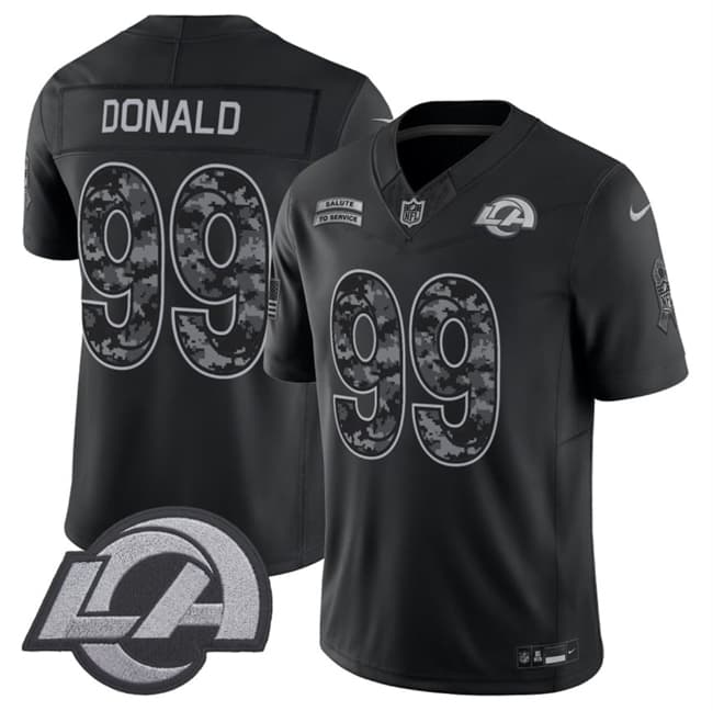 Men's Los Angeles Rams #99 Aaron Donald Black 2026 F.U.S.E. Salute to Service Limited Football Stitched Jersey