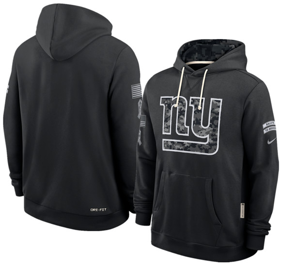 Men's New York Giants Black 2026 Salute to Service Sideline Dri-FIT Pullover Hoodie