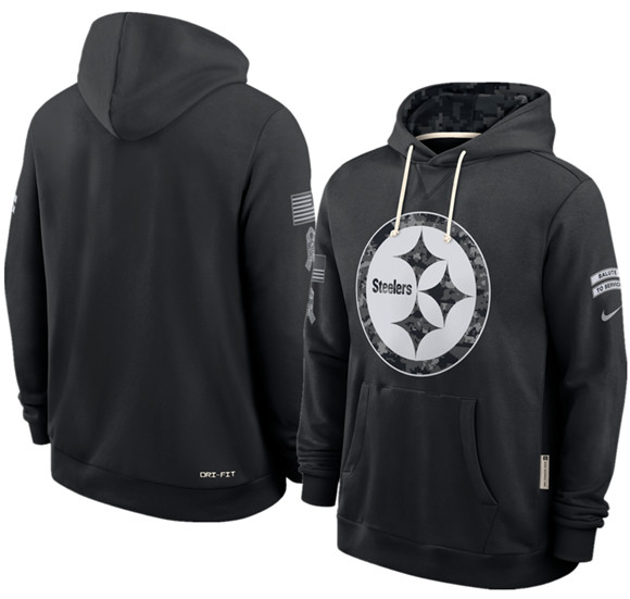 Men's Pittsburgh Steelers Black 2026 Salute to Service Sideline Dri-FIT Pullover Hoodie