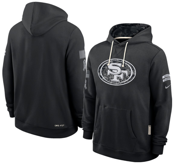 Men's San Francisco 49ers Black 2026 Salute to Service Sideline Dri-FIT Pullover Hoodie
