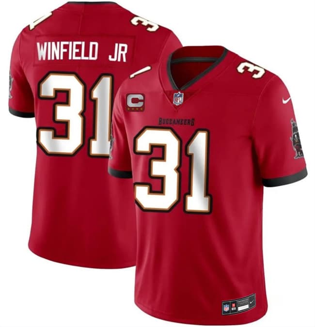Men's Tampa Bay Buccaneers #31 Antoine Winfield Jr White 2026 With 4-Star C Patch Vapor Limited Football Stitched Jersey