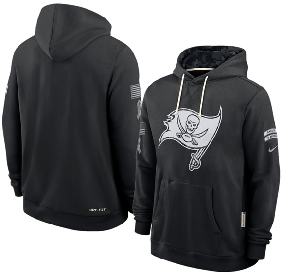Men's Tampa Bay Buccaneers Black 2026 Salute to Service Sideline Dri-FIT Pullover Hoodie