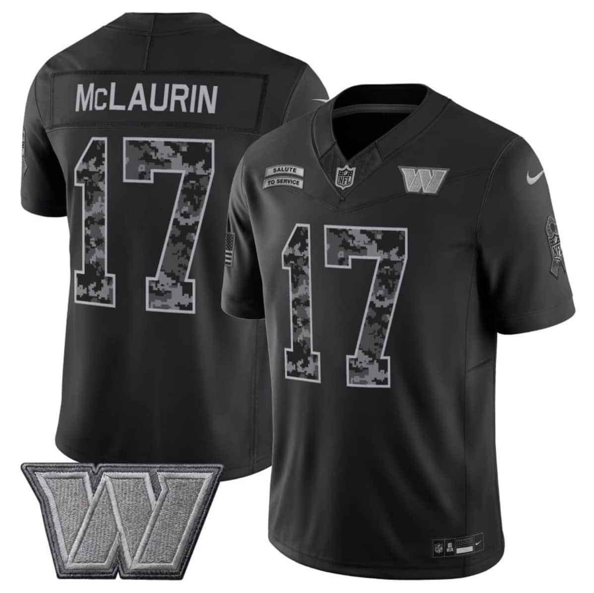 Men's Washington Commanders #17 Terry McLaurin Black F.U.S.E. 2026 Salute to Service Limited Football Stitched Jersey