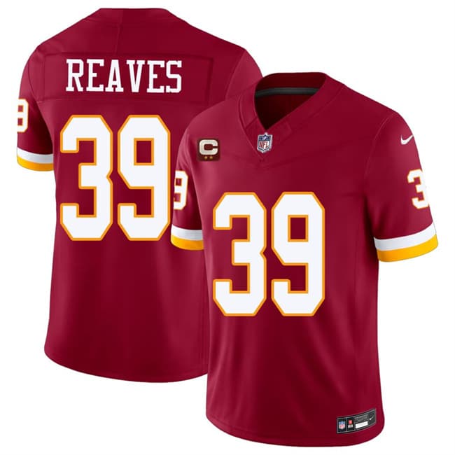 Men's Washington Commanders #39 Jeremy Reaves Burgundy 2026 F.U.S.E. With 2-Star C Patch Vapor Limited Football Stitched Jersey