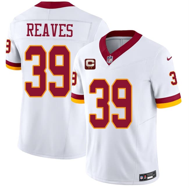 Men's Washington Commanders #39 Jeremy Reaves White 2026 F.U.S.E. With 2-Star C Patch Vapor Limited Football Stitched Jersey