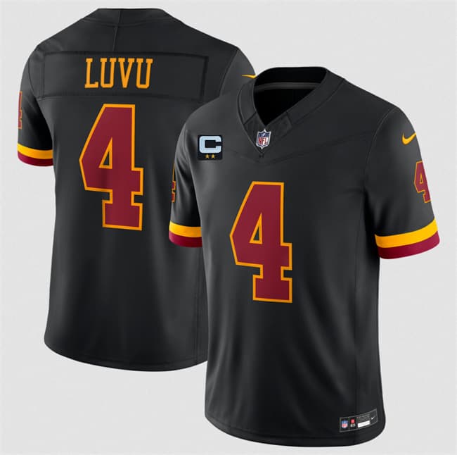 Men's Washington Commanders #4 Frankie Luvu Black 2026 F.U.S.E. With 2-Star C Patch Vapor Limited Football Stitched Jersey