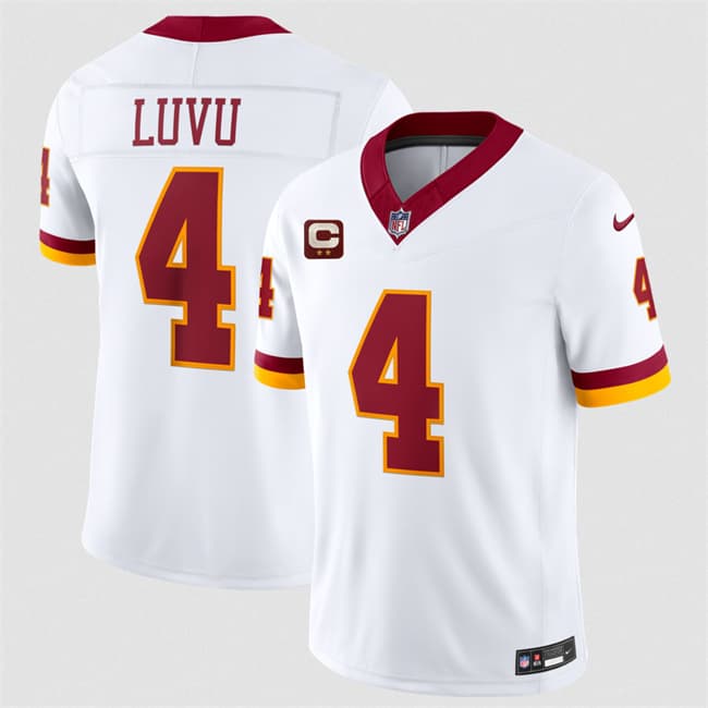 Men's Washington Commanders #4 Frankie Luvu White 2026 F.U.S.E. With 2-Star C Patch Vapor Limited Football Stitched Jersey