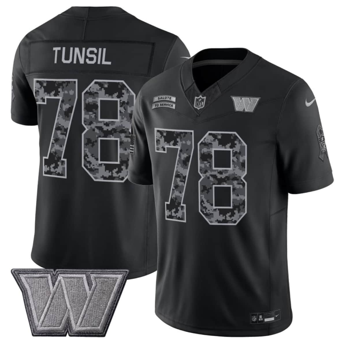 Men's Washington Commanders #78 Laremy Tunsil Black F.U.S.E. 2026 Salute to Service Limited Football Stitched Jersey