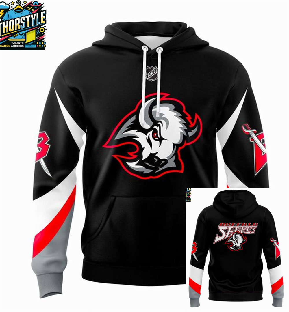 Men's Buffalo Sabres Black And Red Goathead Night 2025-2026 Hoodie