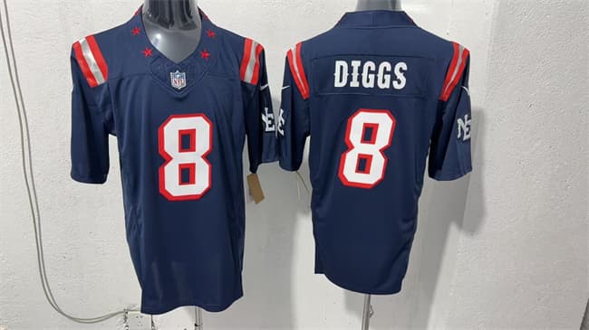 Men's New England Patriots #8 Stefon Diggs Navy F.U.S.E. Vapor Limited Football Stitched Jersey