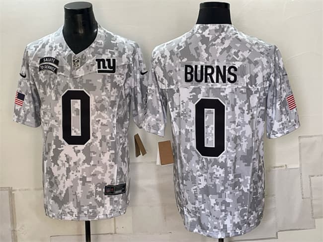 Men's New York Giants #0 Brian Burns 2024 F.U.S.E. Arctic Camo Salute to Service Limited Football Stitched Jersey