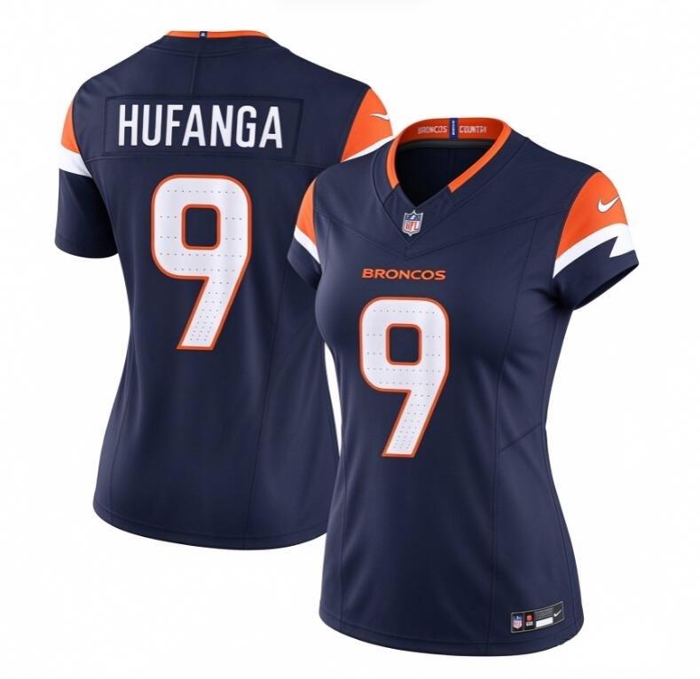 Women Denver Broncos #9 Talanoa Hufanga Navy F.U.S.E. Alternate Vapor Limited Football Stitched Jersey
