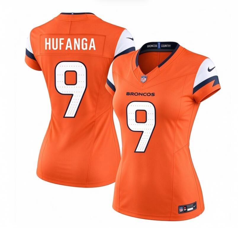 Women Denver Broncos #9 Talanoa Hufanga Orange F.U.S.E. Vapor Limited Football Stitched Jersey