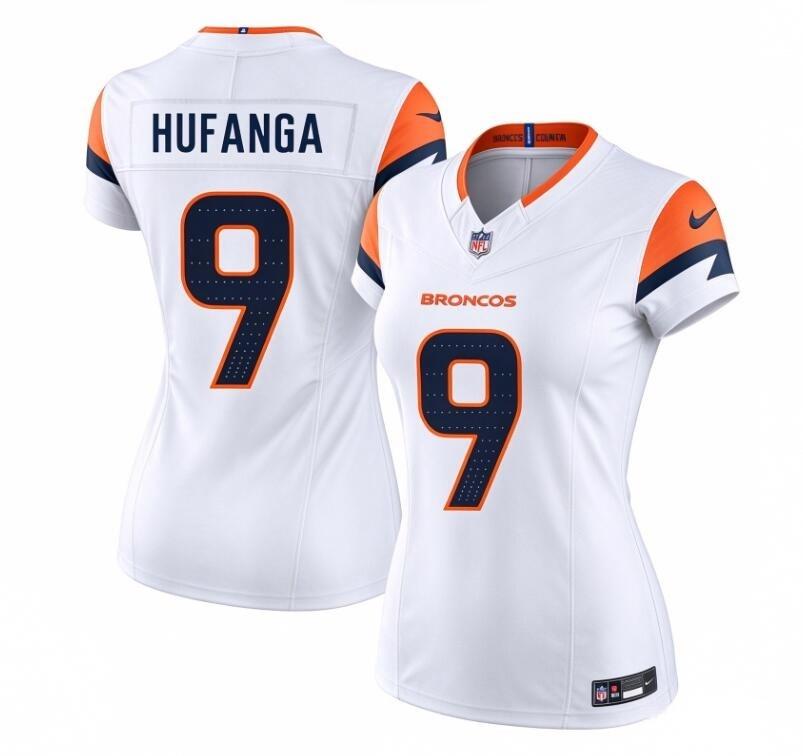Women Denver Broncos #9 Talanoa Hufanga White F.U.S.E. Vapor Limited Football Stitched Jersey