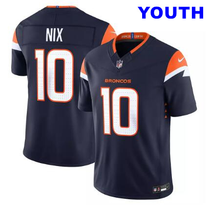 Youth Denver Broncos Bo Nix #10 Navy Blue Alternate Limited Nike Stitched Jersey