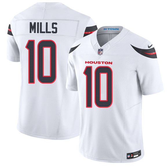 Men's Houston Texans #10 Davis Mills White 2026 F.U.S.E. Vapor Limited Football Stitched Jersey
