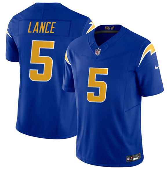 Men's Los Angeles Chargers #5 Trey Lance Royal 2026 F.U.S.E Vapor Limited Football Stitched Jersey