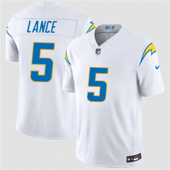 Men's Los Angeles Chargers #5 Trey Lance White 2026 F.U.S.E. Vapor Limited Football Stitched Jersey