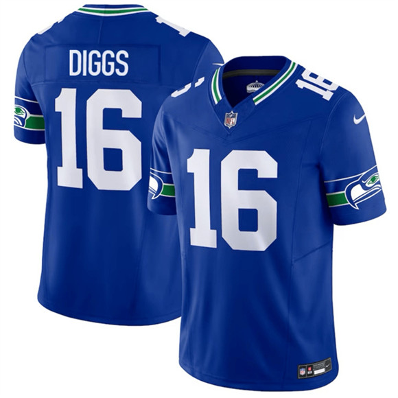 Men's Seattle Seahawks #16 Trevon Diggs Royal 2025 F.U.S.E Throwback Vapor Limited Football Stitched Jersey