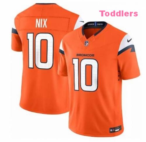 Toddlers Denver Broncos Bo Nix #10 Brilliant Orange Limited Nike Stitched Jersey