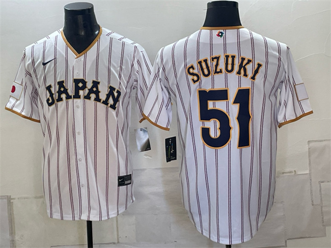 Men's Japan Baseball #51 Ichiro Suzuki White 2026 World Baseball Classic Home Stadium Stitched Jersey