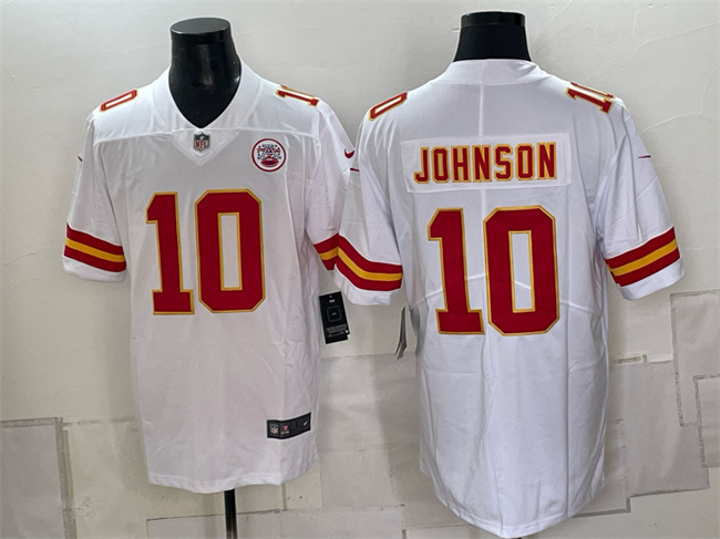 Men’s Kansas City Chiefs #10 Emmett Johnson White 2026 Vapor Untouchable Limited Stitched Football Jersey