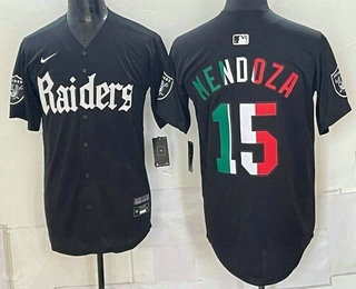 Men's Las Vegas Raiders #15 Fernando Mendoza Black Mexico Gothic Sin City Shadows Edition Vapor Limited Jersey
