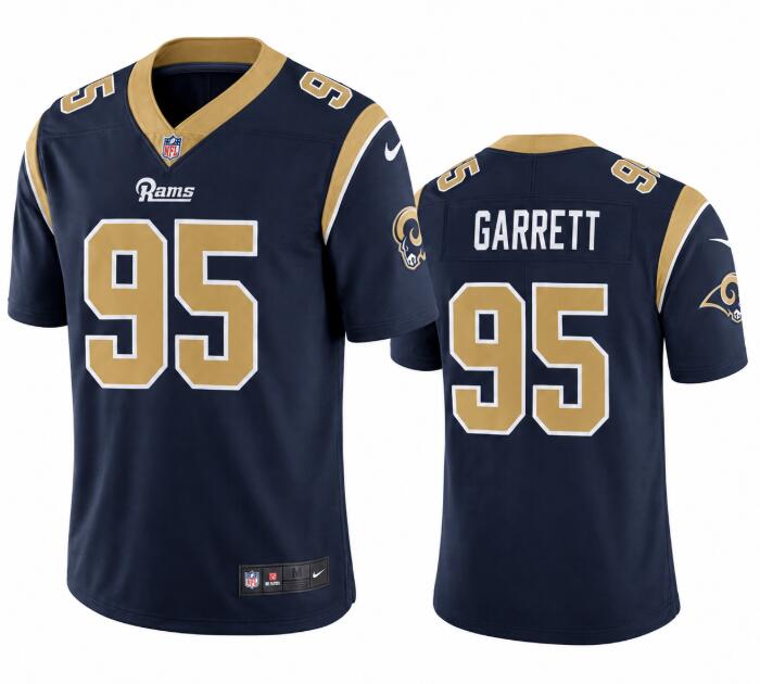 Nike Los Angeles Rams #95 Myles Garrett Navy Blue Team Color Men's Stitched NFL Vapor Untouchable Limited Jersey