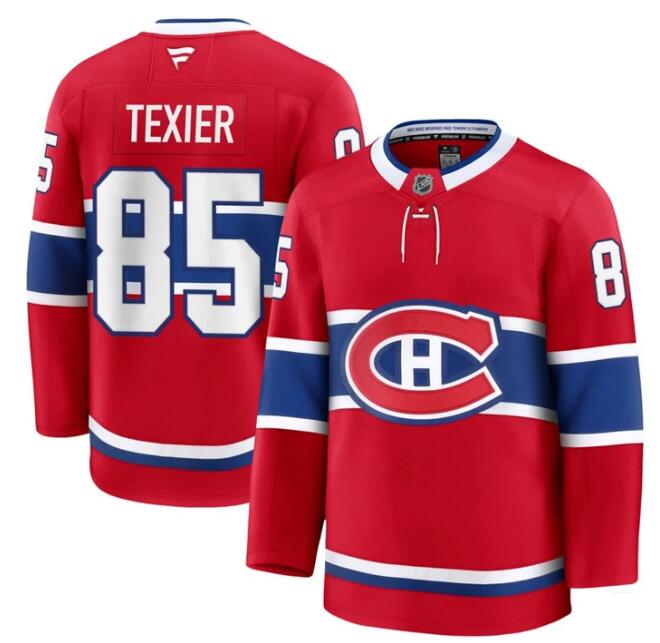 Men's Alexandre Texier Montreal Canadiens #85 NHL Fanatics Branded Red Pro-Stitched Premium Jersey