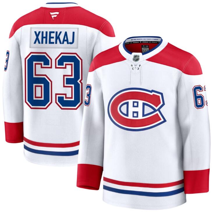 Men's Florian Xhekaj Montreal Canadiens #63 NHL Fanatics Away White Pro-Stitched Premium Jersey