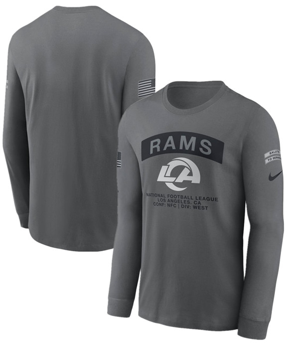 Men's Los Angeles Rams Gray 2026 Salute to Service Long Sleeve T-Shirt