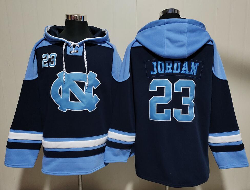 Michael Jordan Men's North Carolina Tar Heels 23 Black Ageless Must-Have Lace-Up Pullover Hoodie