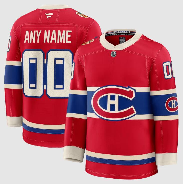 Custom Montreal Canadiens Fanatics 2026 NHL Heritage Classic Premium Red Stitched Jersey