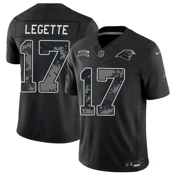 Men's Carolina Panthers #17 Xavier Legette Black F.U.S.E. 2026 Salute to Service Limited Football Stitched Jersey