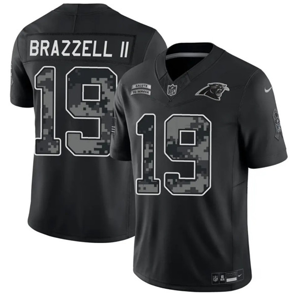 Men's Carolina Panthers #19 Chris Brazzell II Black F.U.S.E. 2026 Salute to Service Limited Football Stitched Jersey