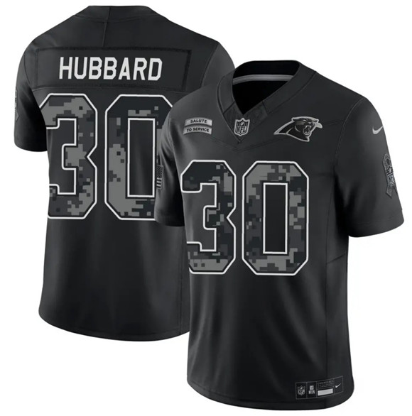 Men's Carolina Panthers #30 Chuba Hubbard Black F.U.S.E. 2026 Salute to Service Limited Football Stitched Jersey