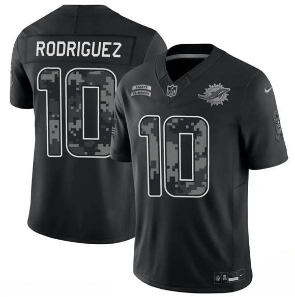Men's Miami Dolphins #10 Jacob Rodriguez Black F.U.S.E. 2026 Salute to Service Limited Football Stitched Jersey