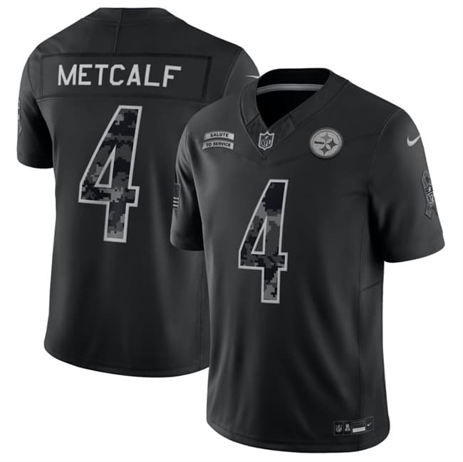 Men's Pittsburgh Steelers #4 DK Metcalf Black F.U.S.E. 2026 Salute to Service Limited Football Stitched Jersey