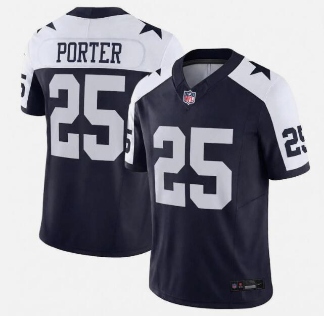 Mens Dallas Cowboys #25 Joey Porter Jr. Nike Navy Alternate Vapor F.U.S.E. Limited Jersey