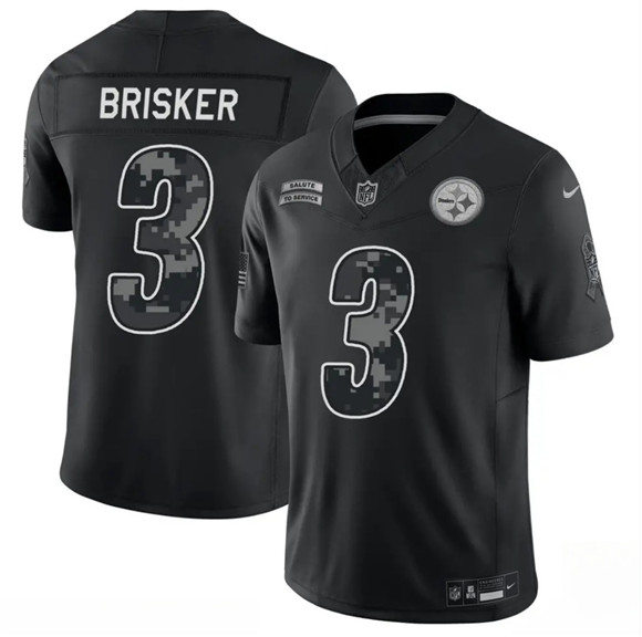 Men's Pittsburgh Steelers #3 Jaquan Brisker Black F.U.S.E. 2026 Salute to Service Limited Football Stitched Jersey