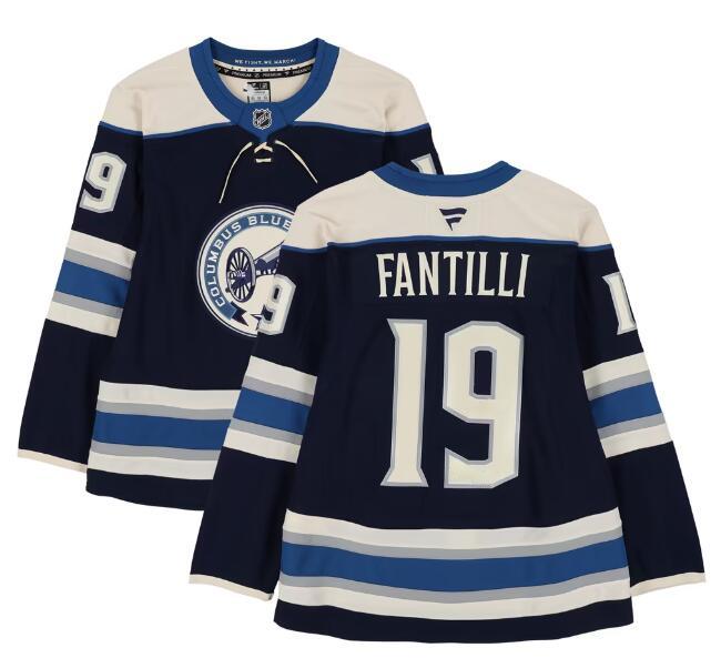 Men's Adam Fantilli Columbus Blue Jackets #19 Navy Alternate Fanatics Premium Stitched Jersey