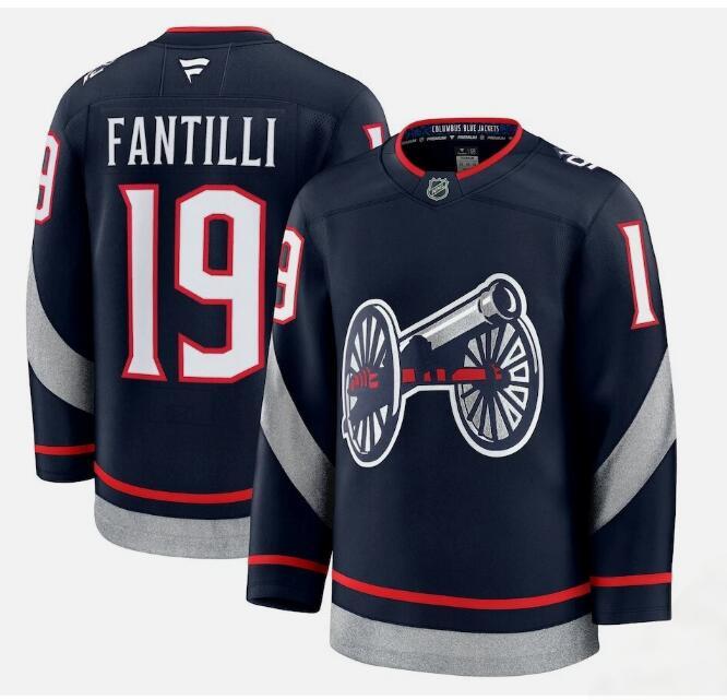 Men's Columbus Blue Jackets #19 Adam Fantilli Fanatics 2025 Stadium Series Premium Stitched Jersey