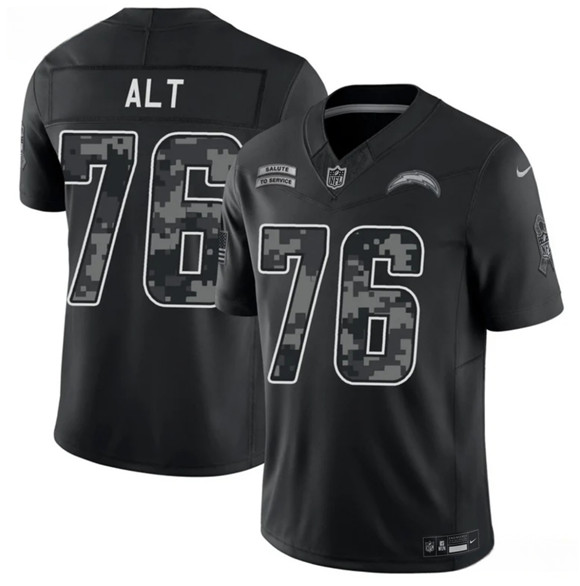 Men's Los Angeles Chargers #76 Joe Alt Black 2026 F.U.S.E. Salute to Service Limited Football Stitched Jersey