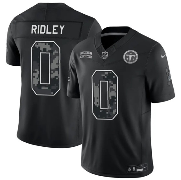 Men's Tennessee Titans #0 Calvin Ridley Black F.U.S.E. 2026 Salute to Service Limited Football Stitched Jersey