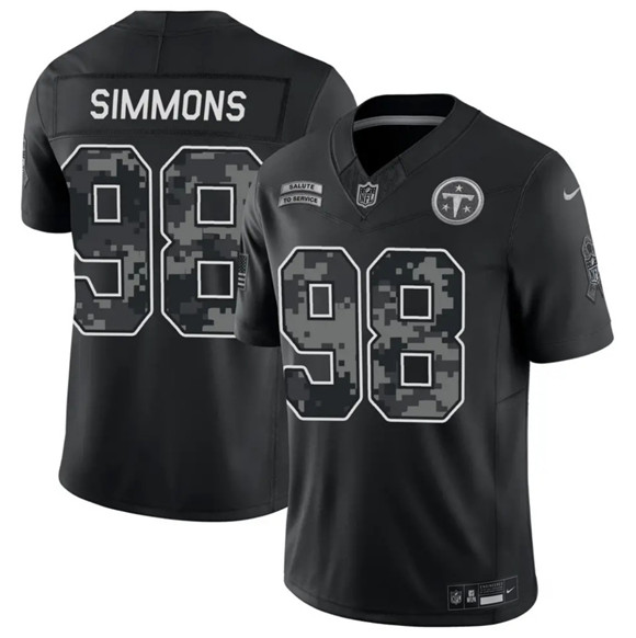 Men's Tennessee Titans #98 Jeffery Simmons Black F.U.S.E. 2026 Salute to Service Limited Football Stitched Jersey