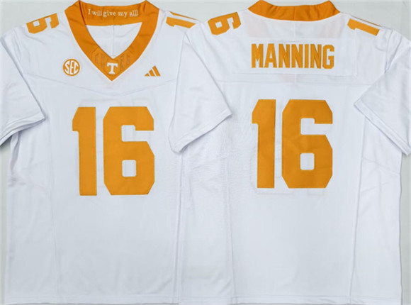 Men's Tennessee Volunteers #16 Peyton Manning White 2026 F.U.S.E. Stitched Jersey