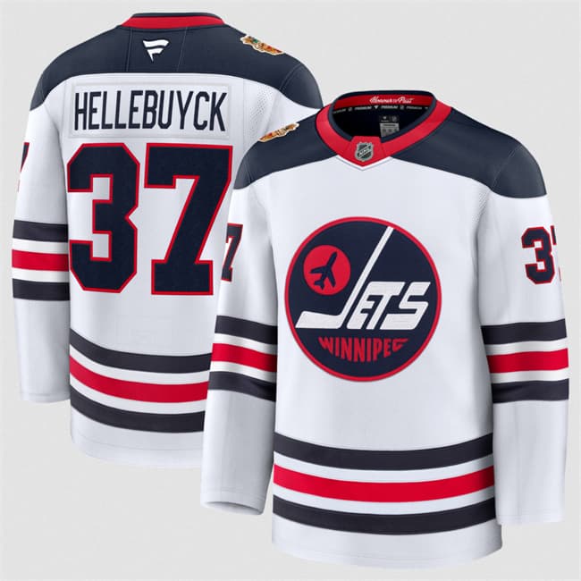 Men's Winnipeg Jets #37 Connor Hellebuyck White 2026 NHL Heritage Classic Stitched Hockey Jersey